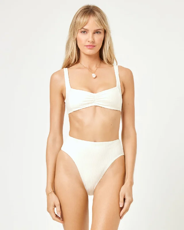 Sustainable women swimwear made from recycled materials for eco - conscious beachgoersEffie Bikini Top - Cream