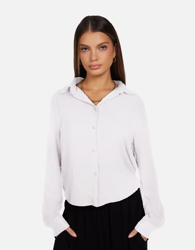 Plus Size Women Long Sleeve Top for a Flattering and Comfortable FitRemy White