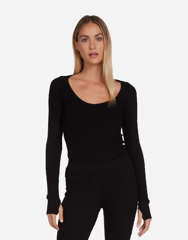 Pocket - Equipped Women Long Sleeve Top for Added FunctionalityLeonard Black