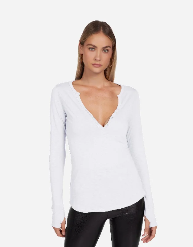 Ruffled Cuff Women Long Sleeve Top with a Feminine TouchTahoe White