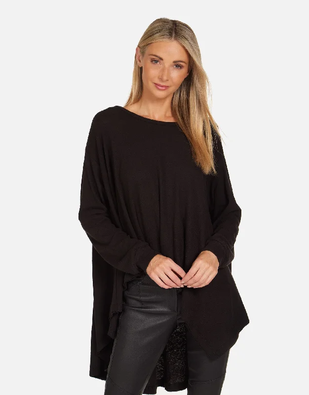 Plus Size Women Long Sleeve Top for a Flattering and Comfortable FitAmory High Low Flowy Pullover