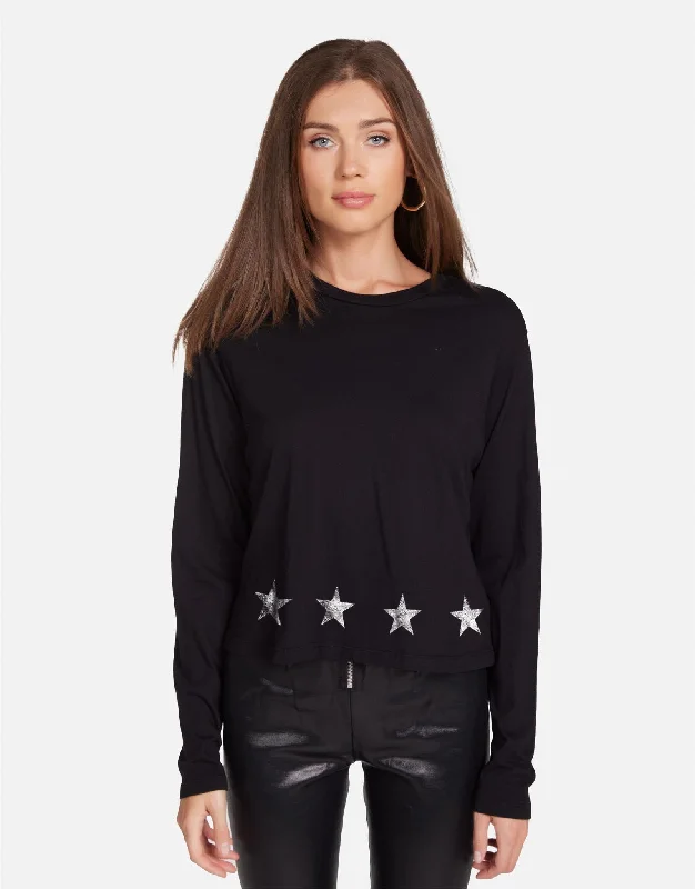 Puffer - Sleeve Women Long Sleeve Top for a Fashion - Forward LookBanji Star Print