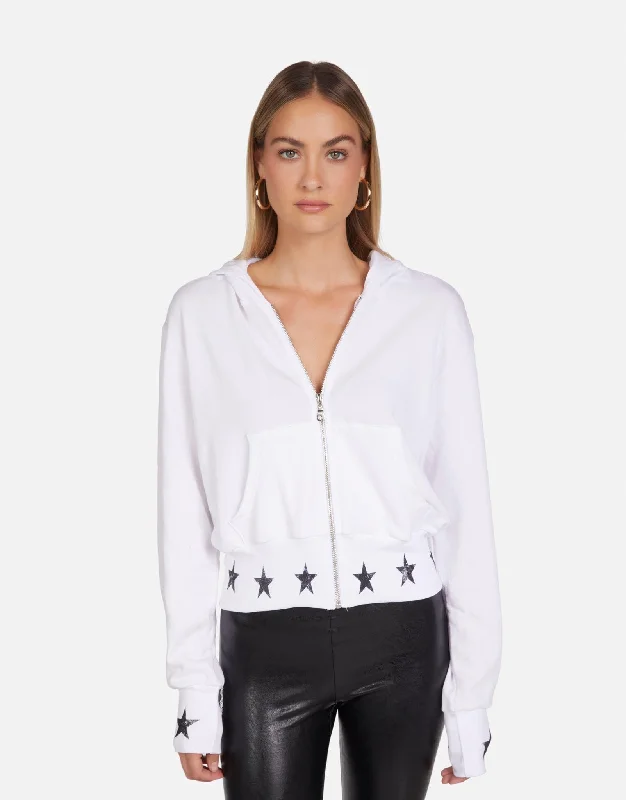 Cropped Women Long Sleeve Top to Pair with High - Waisted BottomsKaholo Star Print