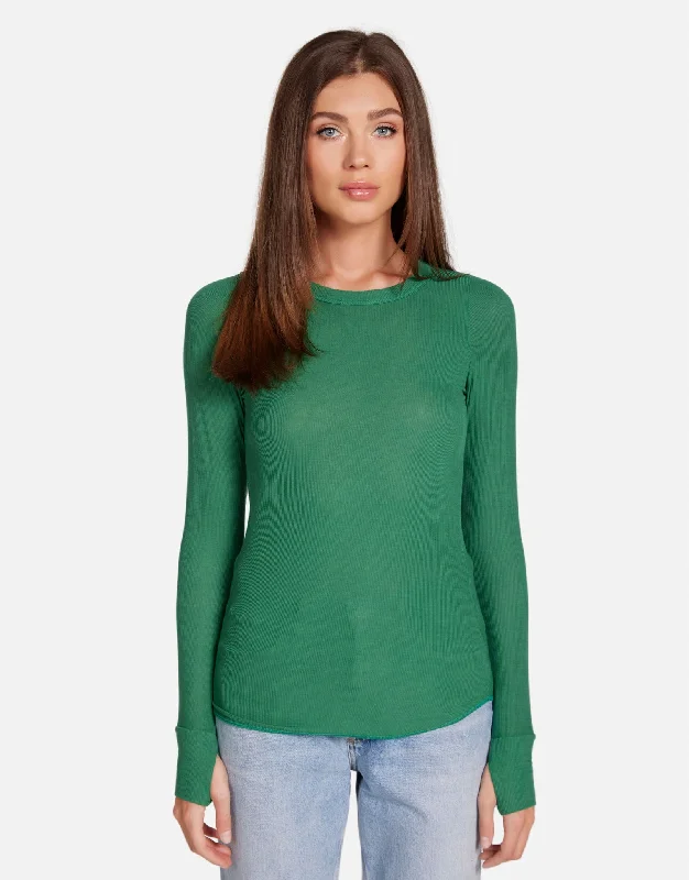 Organic Cotton Women Long Sleeve Top for Eco - Friendly ComfortAlick Deep Jungle