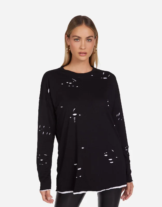 Plus Size Women Long Sleeve Top for a Flattering and Comfortable FitJaylin Black