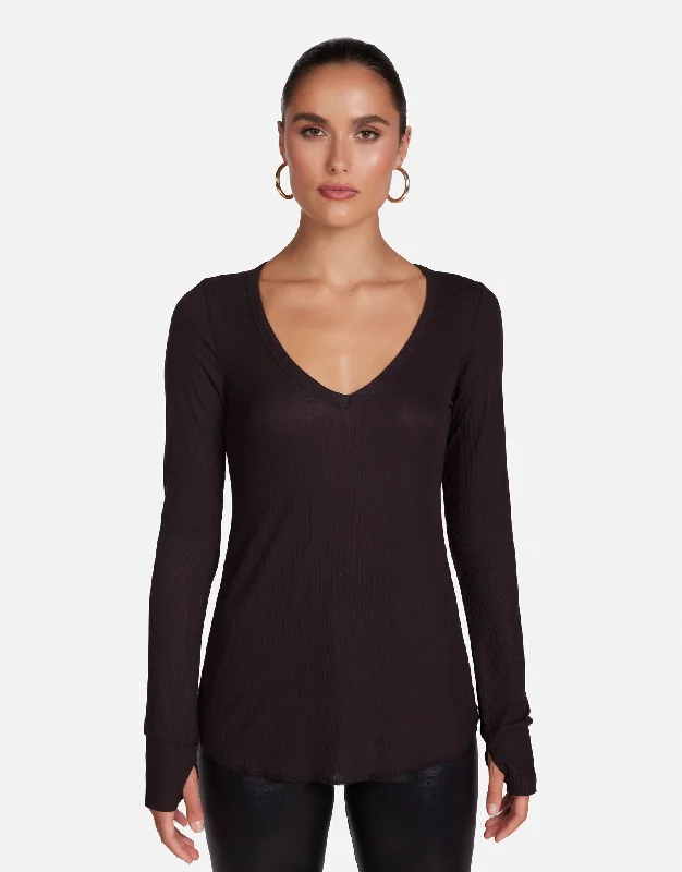 Button - Down Women Long Sleeve Top for a Classic StyleOtis Espresso