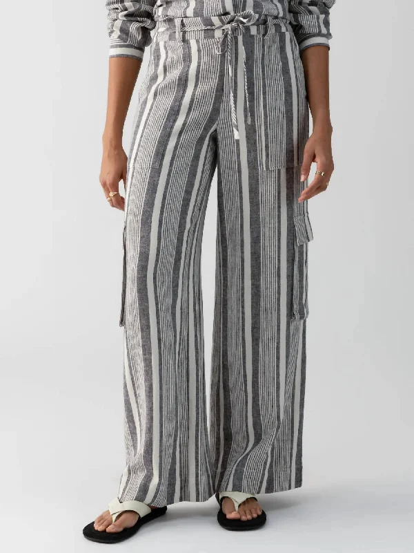 Sunset Linen Pant In Variegated Stripe