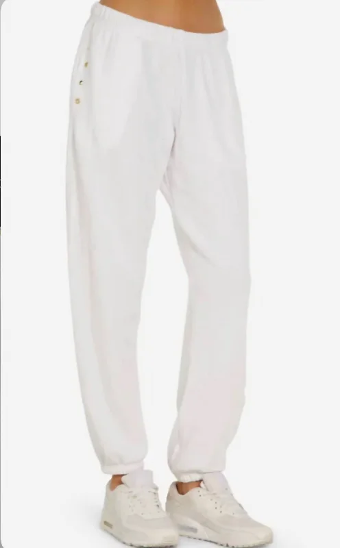 Viper Sweatpant W/ Side Pocket & Trim In White