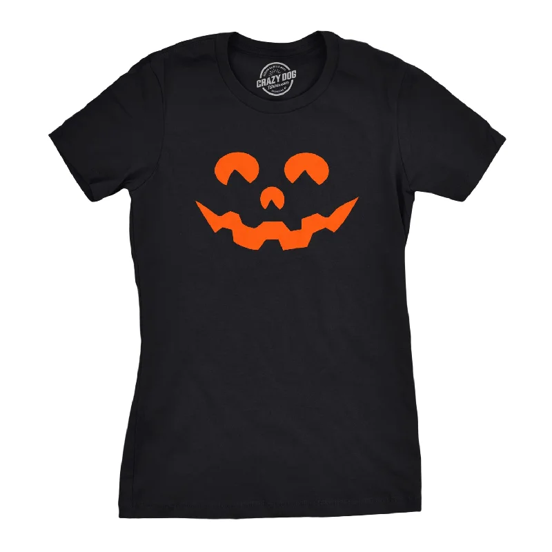 Muscle Women T Shirt for a Sporty and Casual LookCartoon Eyes Pumpkin Face Women's T Shirt