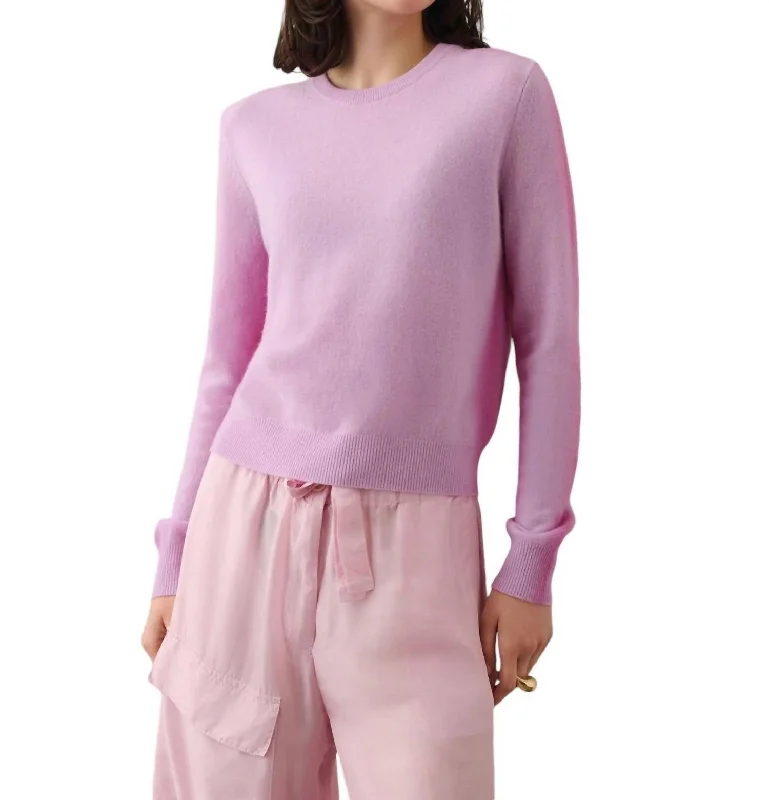 Hooded Women Sweater for Added Comfort and StyleCashmere Spray Paint Crewneck Sweater In Purple Spray