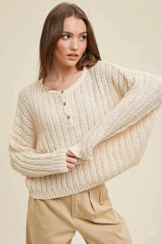 Hand - Knitted Women Sweater with Artisanal CharmCrocheted Trends Natural Cropped Top