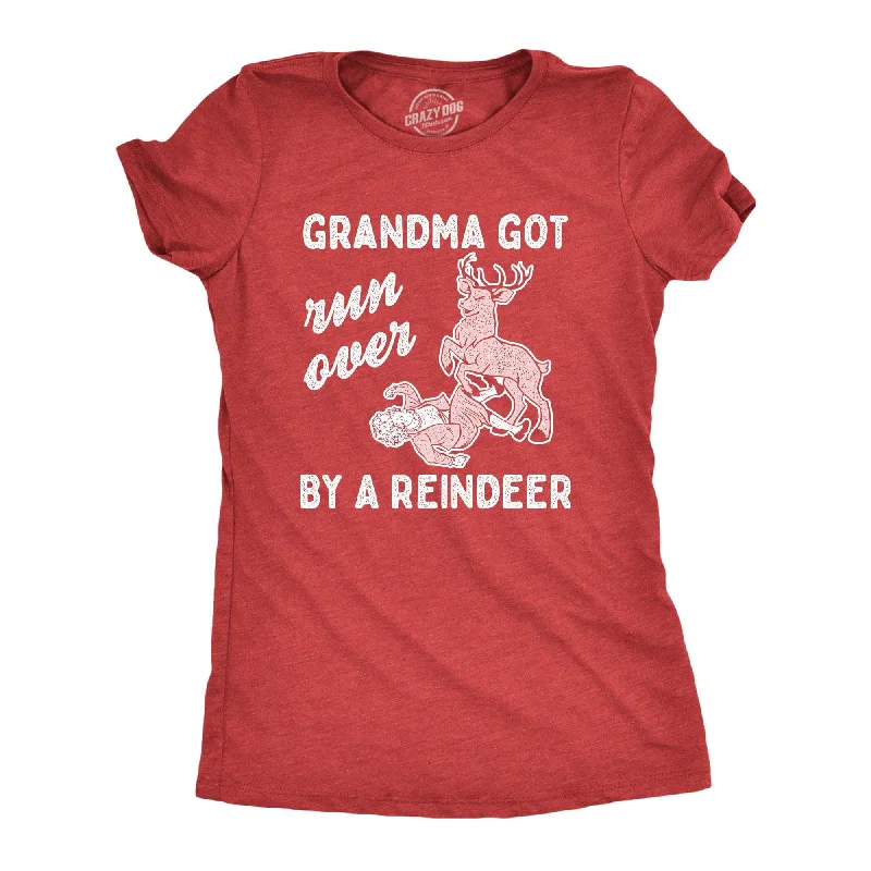 Sleeveless Women T Shirt for Summer ComfortGrandma Got Run Over By A Reindeer Women's T Shirt