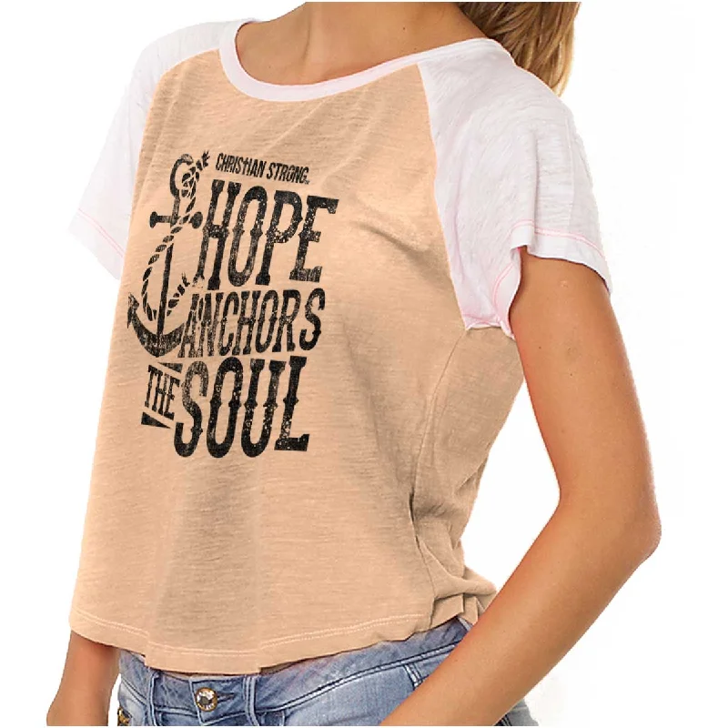 Crop Top Women T Shirt to Pair with High - Waisted BottomsHope Anchors the Soul Vintage T Shirts