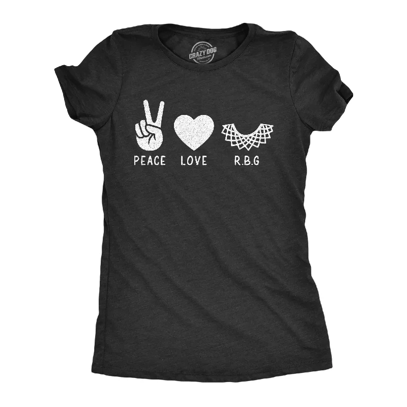 Long Sleeve Women T Shirt for Cooler WeatherPeace Love RBG Women's T Shirt