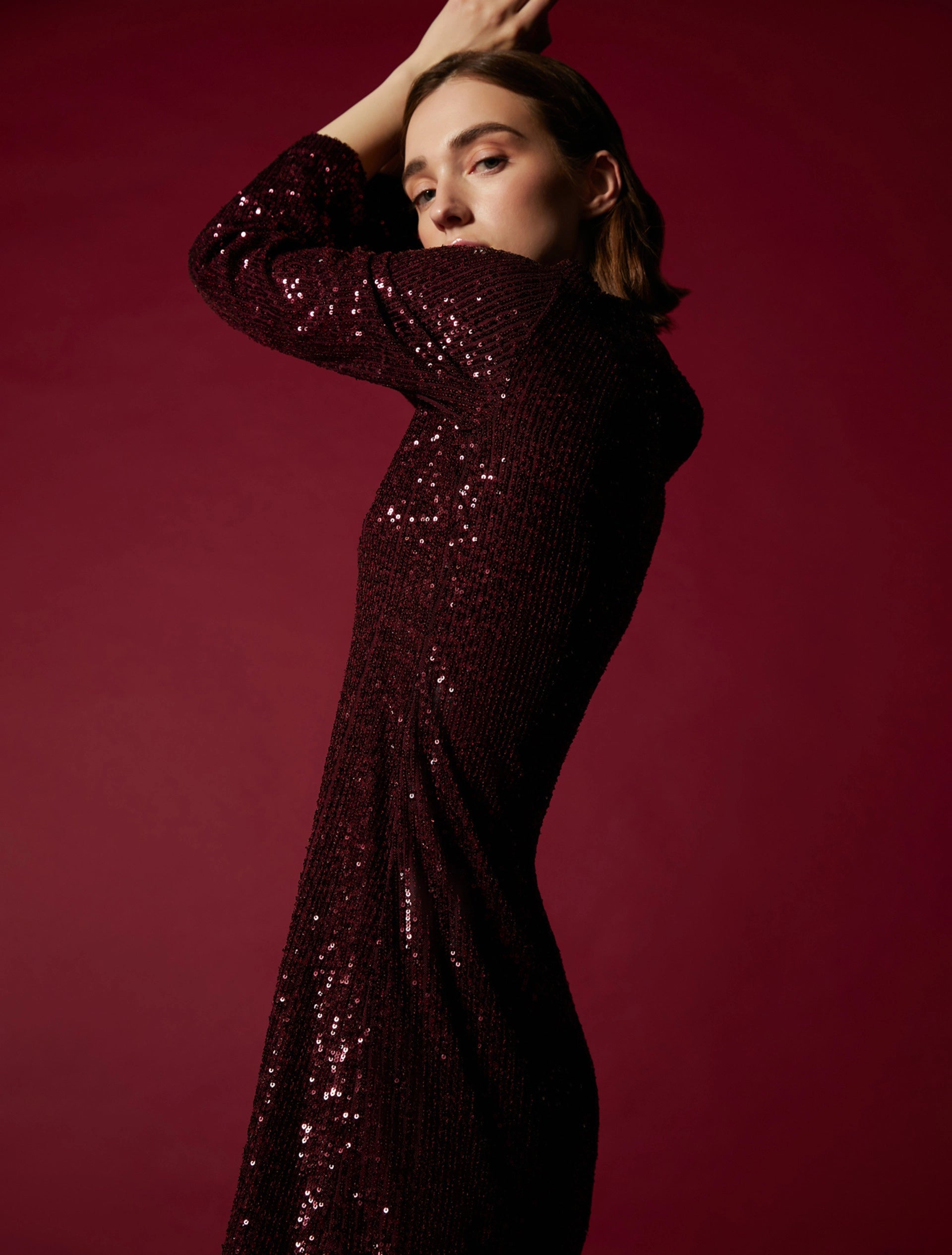 Long - Sleeve Women Sweater with Ribbed CuffsPENNYBLACK Pink Label Gioioso Sequinned Tulle Dress