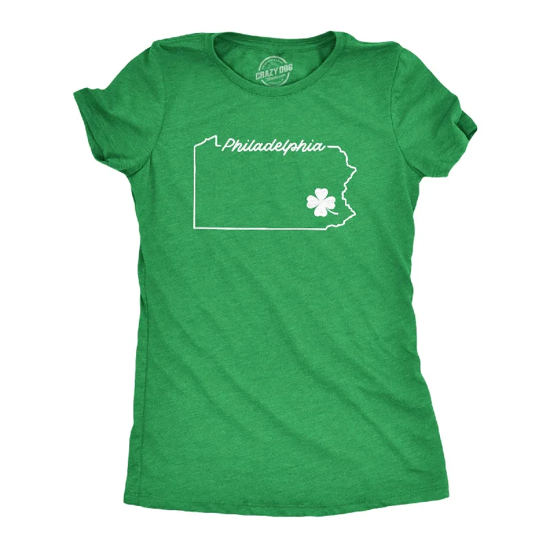 Pocketed Women T Shirt for Added FunctionalityPhiladelphia Pennsylvania Saint Patrick's Women's T Shirt