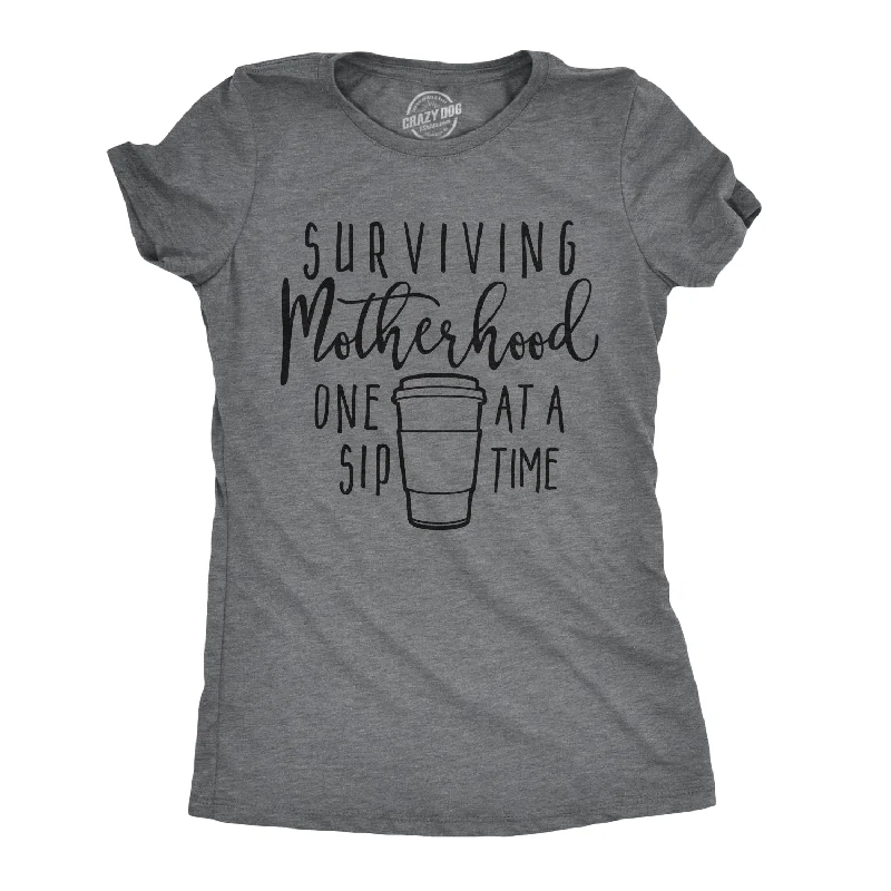 Sequined Women T Shirt for a Sparkly Night OutSurviving Motherhood One Sip At A Time Women's T Shirt