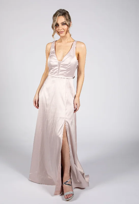 Wrap - Style Women Dress with Adjustable Fit for All Body TypesBlush Satin Ballgown