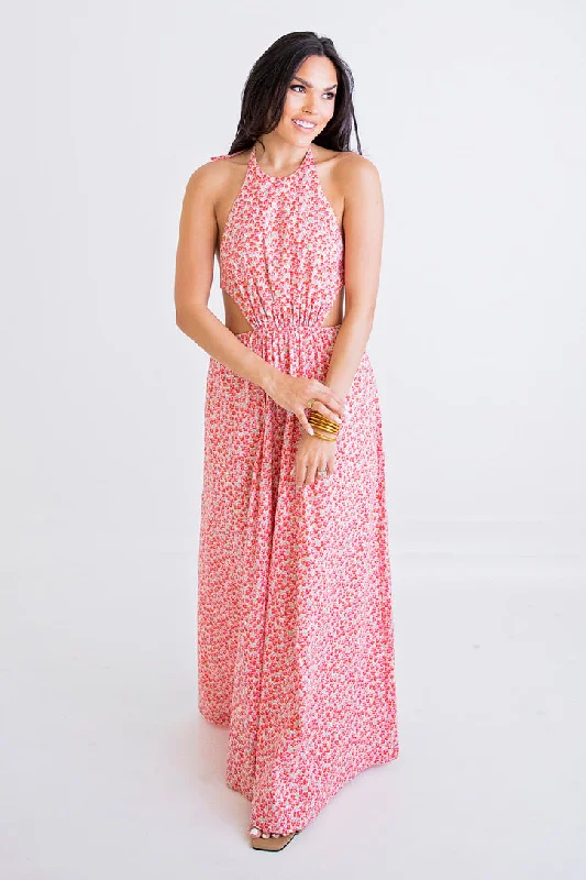 Halter Neck Women Dress to Show Off the Shoulders and NecklineDitzy Floral Cut-Out Maxi Dress