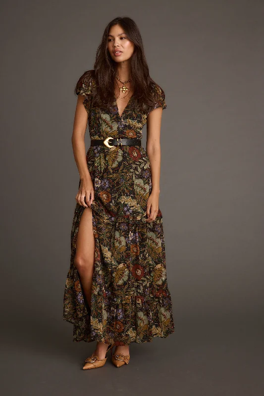 Strapless Women Dress with a Built - in Bra for Comfort and SupportSundance Floral Paisley Maxi Dress