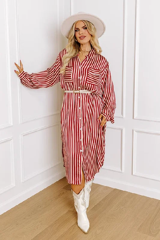 Maxi Women Dress with Floral Print for a Bohemian VibeClean Slate Stripe Midi In Red Curves