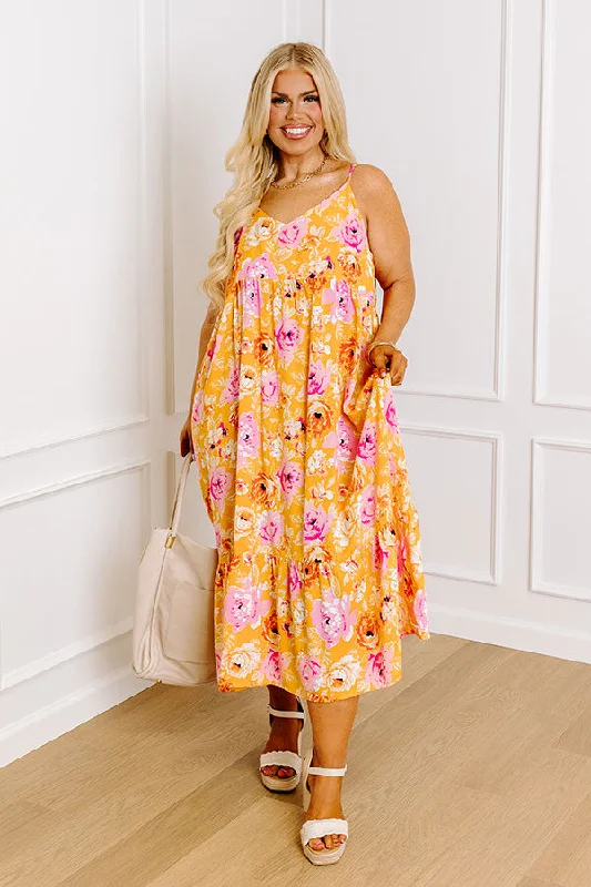 Empire Waist Women Dress to Accentuate the Bust and Conceal the WaistFriendly Smiles Floral Midi Curves