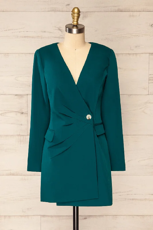 Empire Waist Women Dress to Accentuate the Bust and Conceal the WaistSavila Green | Asymmetrical Blazer Dress