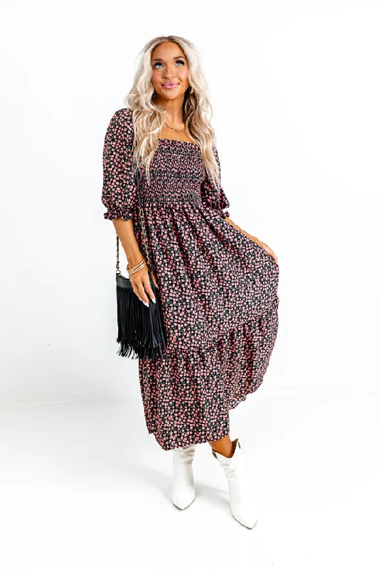 Empire Waist Women Dress to Accentuate the Bust and Conceal the WaistSonoma Sways Smocked Midi