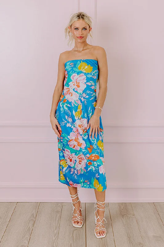 Ruffled Women Dress with Multiple Layers for a Playful and Girly StyleWhimsy And Wishes Floral Midi