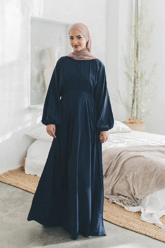 hooded women cardigan for added warmth and styleArya Soft Batwing Dress- Navy Blue