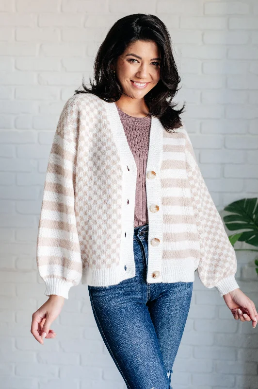 cashmere blend women cardigan for a luxurious feelCheck That Line Cardigan