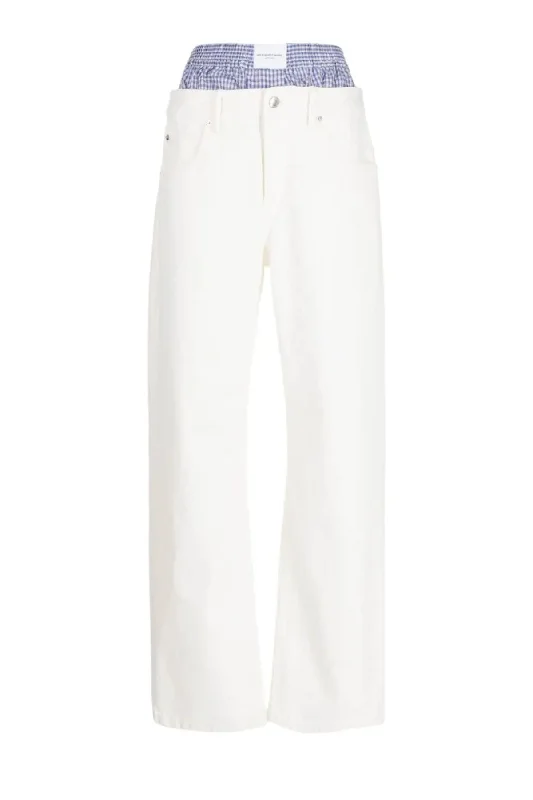 High - rise flare women jeans for a 70s - inspired lookAlexander Wang Layered Boxer Skater Jeans - Moonshine