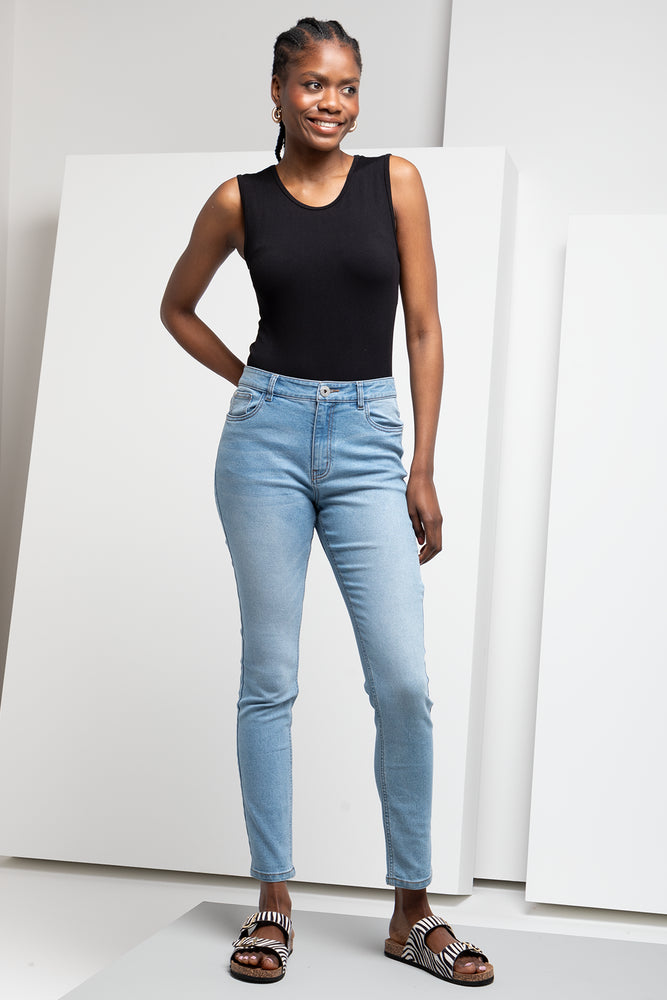 Mom jeans for a nostalgic and casual lookHigh Rise Skinny Denim Jeans Light Blue