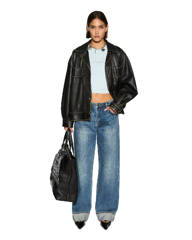 Distressed women jeans for a trendy and edgy lookLOW RIDER CUFFED AGED