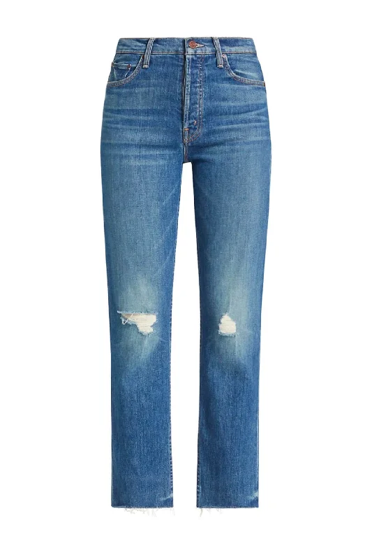 Wide - leg women jeans for a modern and relaxed vibeMother The Tomcat Ankle Fray Jean - Globe Trotter