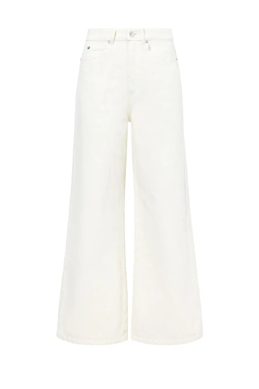 Embroidered women jeans with intricate patternsProenza Schouler White Label Sadie Denim Pant - Parchment