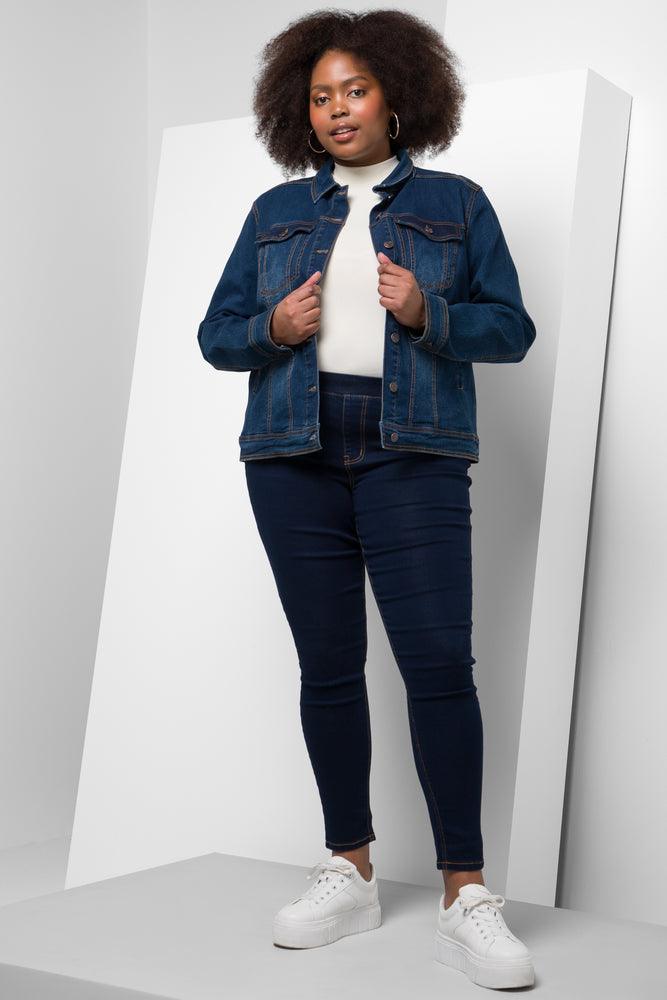 Plus - size women jeans for a comfortable and stylish fitPull On Jeggings Dark Blue