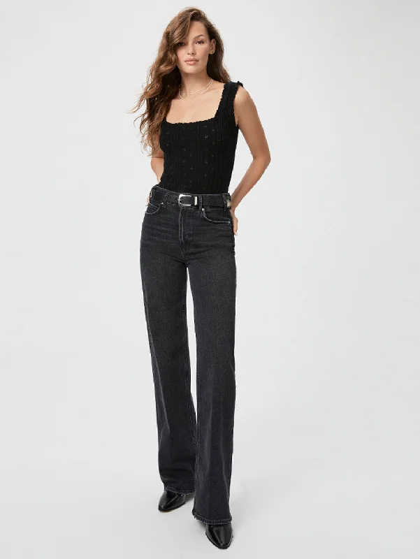 Light - wash women jeans for a fresh and summery appearanceSasha High Rise Straight Jean - Viper Black Distressed