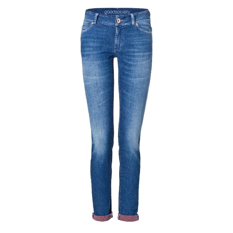 Acid - wash women jeans with a retro finishWomens Slim Jeans - Harrow Red Back