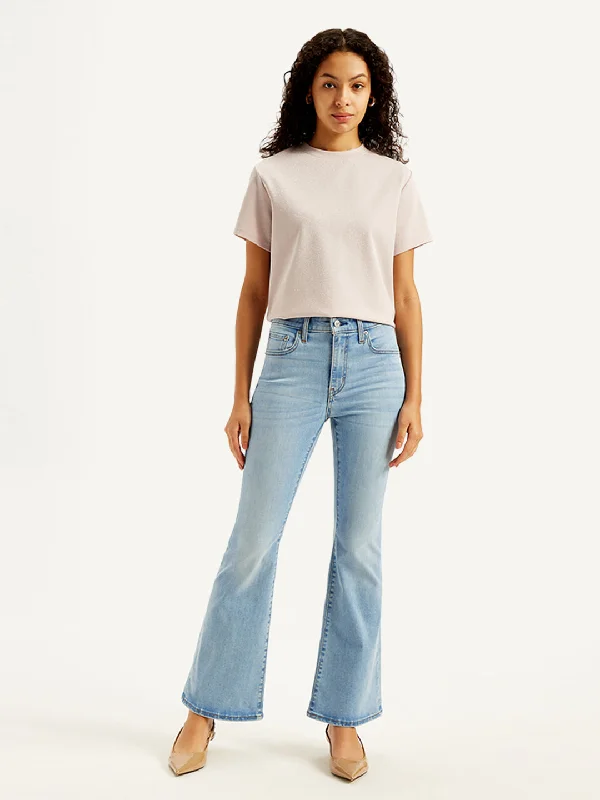 Wide - leg women jeans for a modern and relaxed vibeWomen's Mid Rise 726 Flared Fit Light Blue Jeans