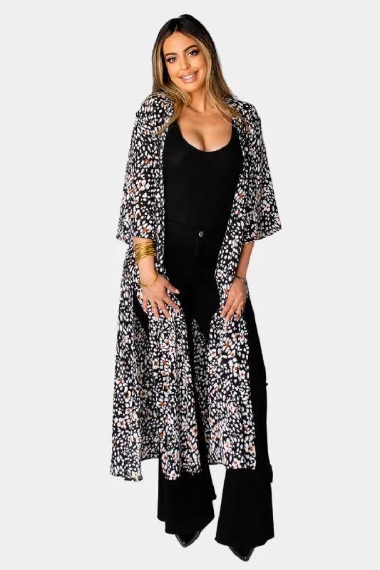 Ruffled Women Dress with Multiple Layers for a Playful and Girly StyleAlix Maxi Length Duster - Fossil