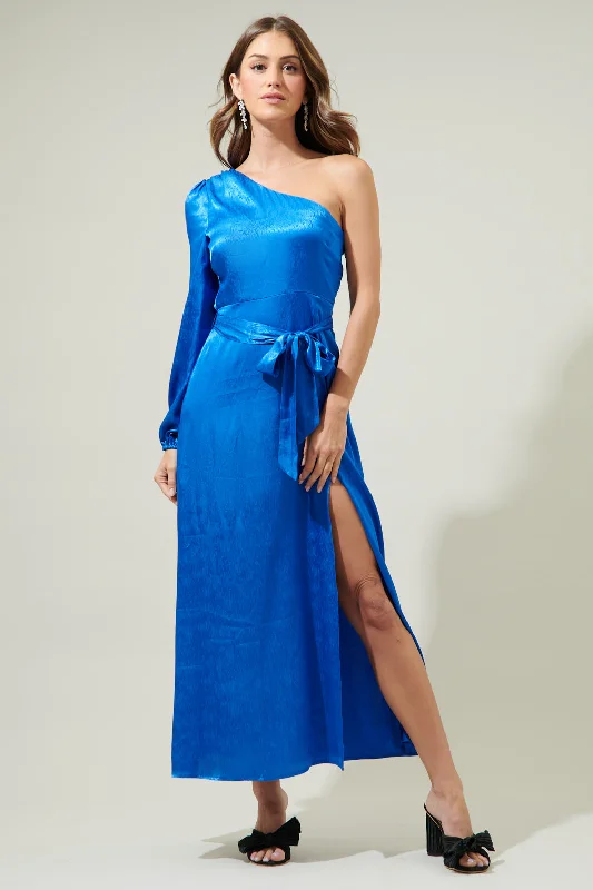 Lace - Embellished Women Dress for an Elegant and Sophisticated AppearanceAzazie One Shoulder Maxi Dress