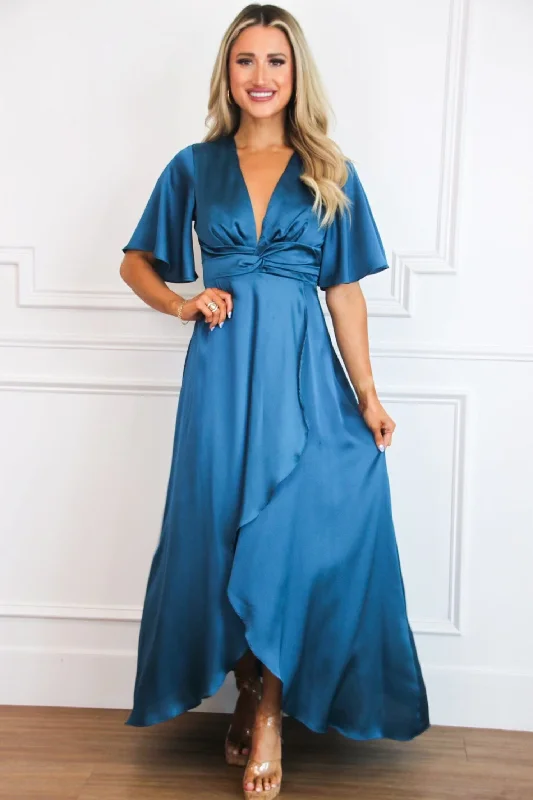 Empire Waist Women Dress to Accentuate the Bust and Conceal the WaistBefore You Go Maxi Dress: Teal