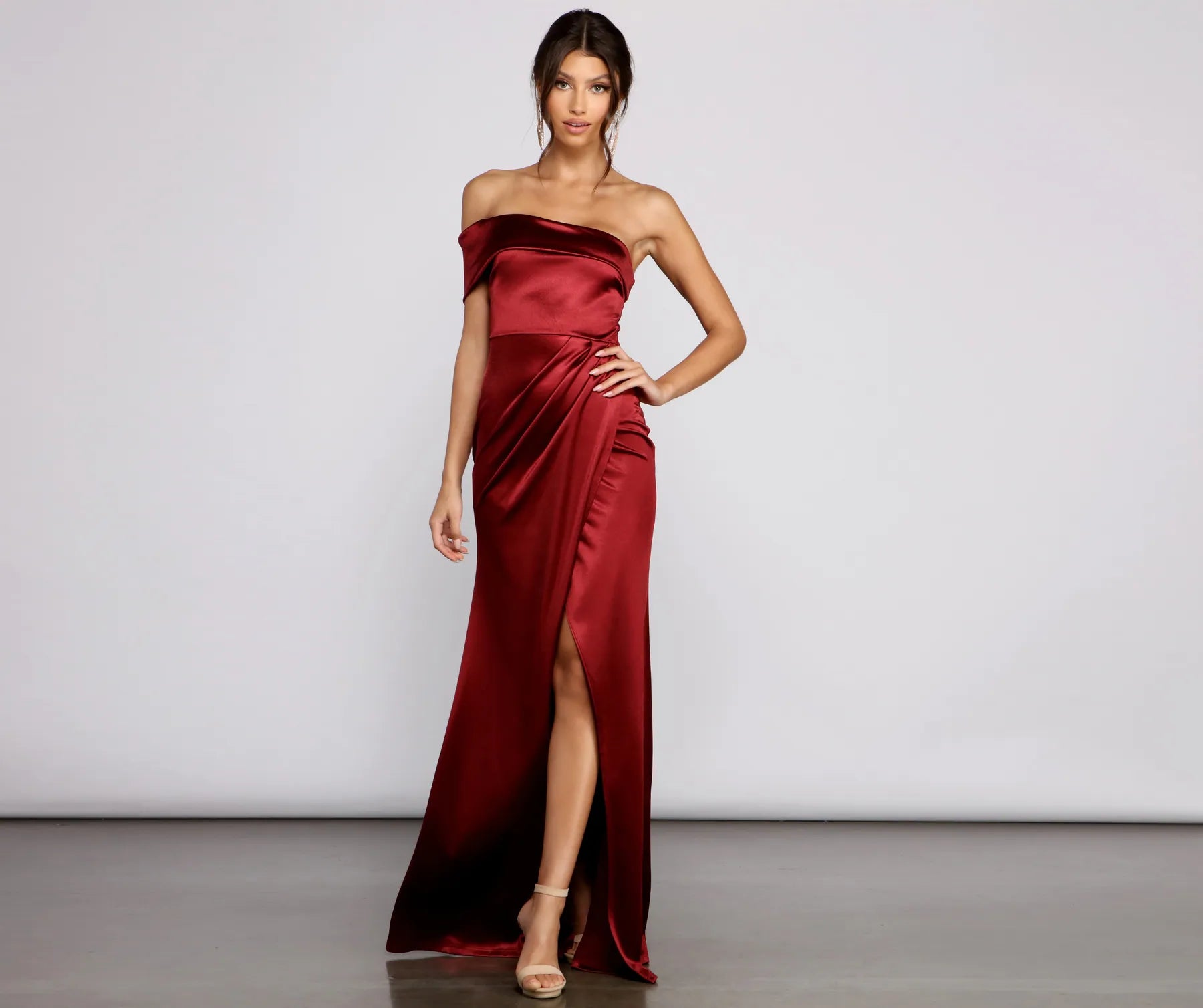 Backless Women Dress for a Sexy and Alluring Look at Evening EventsIsla Formal One-Shoulder Satin Dress