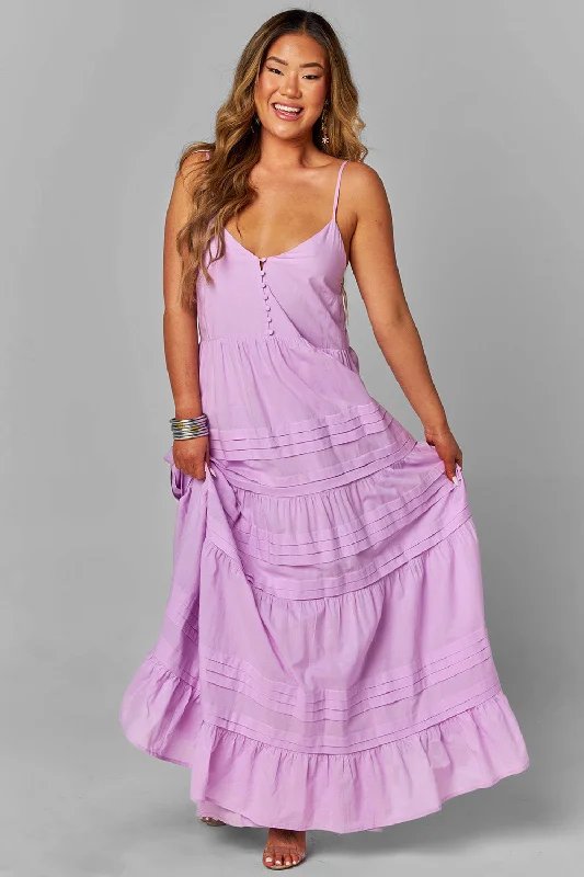 Sheath Women Dress with a Tailored Fit for a Professional LookJaxon Tiered Maxi Dress - Lavender