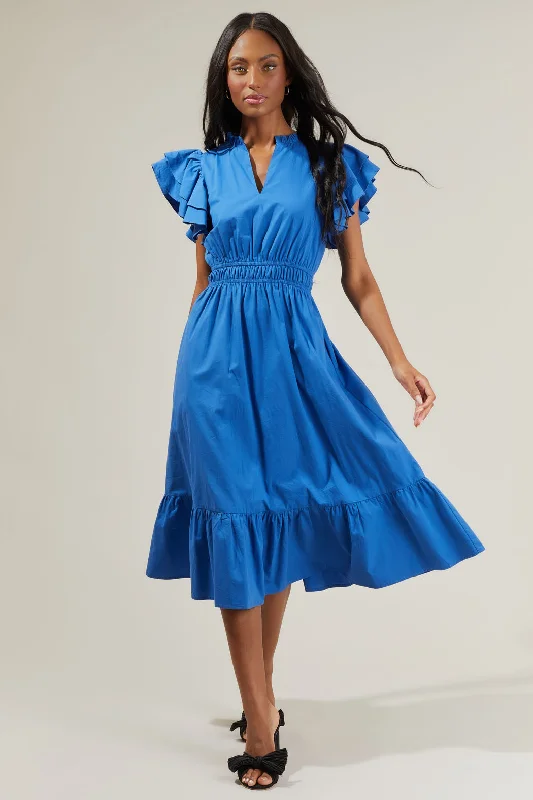 Sheath Women Dress with a Tailored Fit for a Professional LookKinny Poplin Maxi Dress