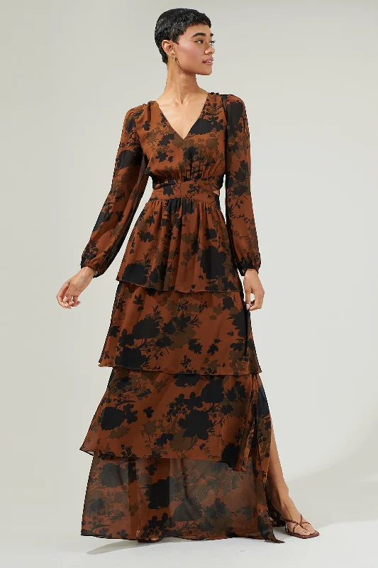 Sheath Women Dress with a Tailored Fit for a Professional LookSandy Floral Pleated Maxi Dress