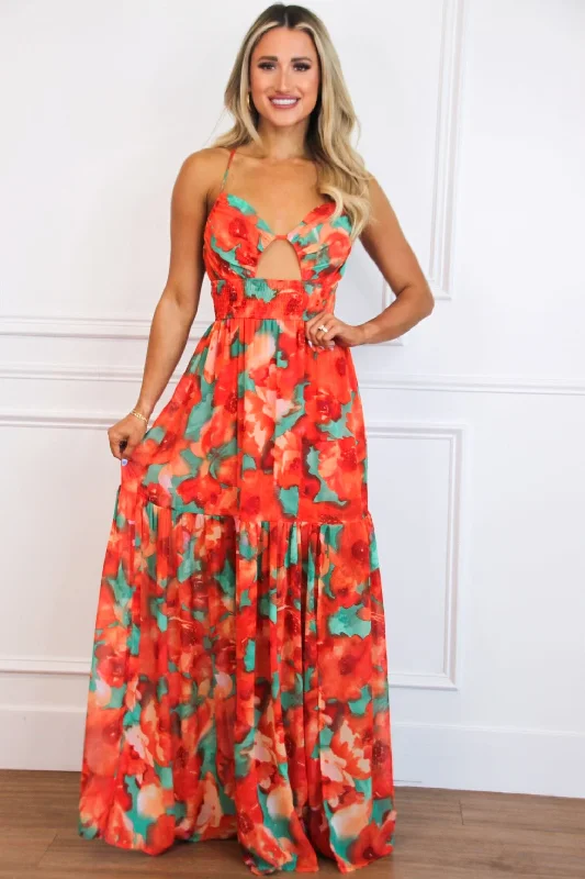 Little Black Women Dress with Sequins for a Glamorous Night OutVandi Floral Maxi Dress: Red Combo