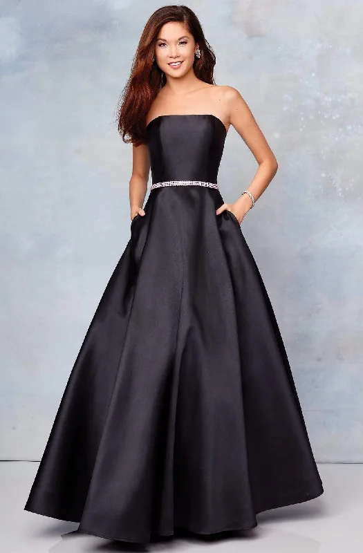 Ruffled Women Dress with Multiple Layers for a Playful and Girly StyleClarisse - 3739 Strapless Embellished Belt Mikado Prom Gown