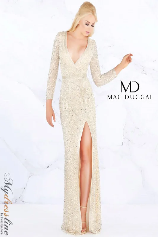 Long - Sleeve Women Dress in Velvet for a Luxurious Winter LookMac Duggal 4900